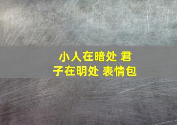 小人在暗处 君子在明处 表情包